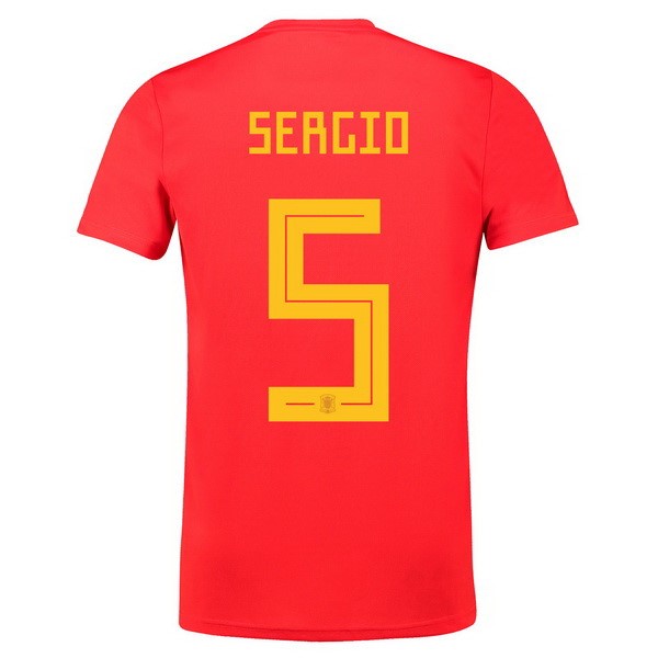 Camiseta España 1ª Sergio 2018 Rojo
